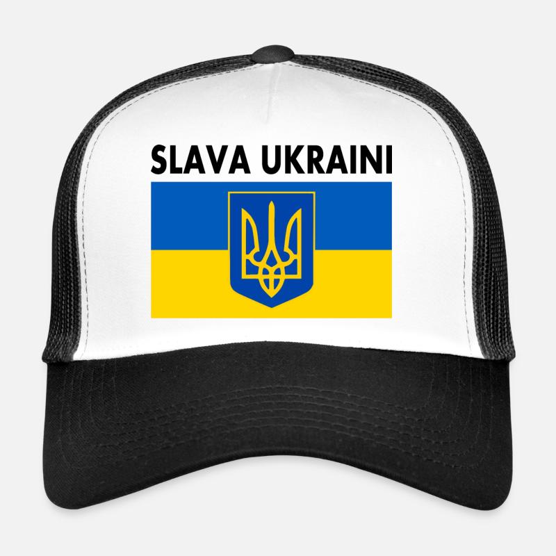 Slava ukraini - Trucker Cap - Weiß/Schwarz