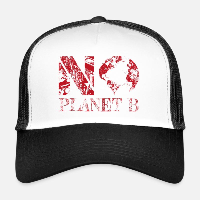 pas de planète B rouge - Casquette trucker - blanc/noir