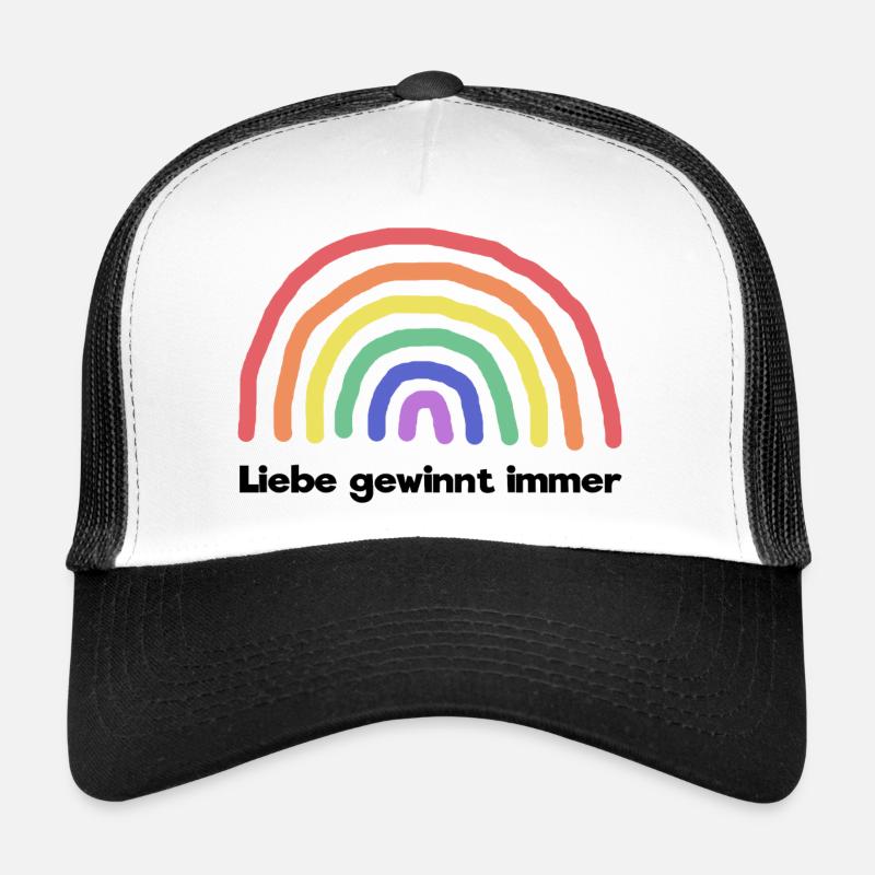 Regenbogen Liebe Statement Freiheit Frieden Trucker Cap