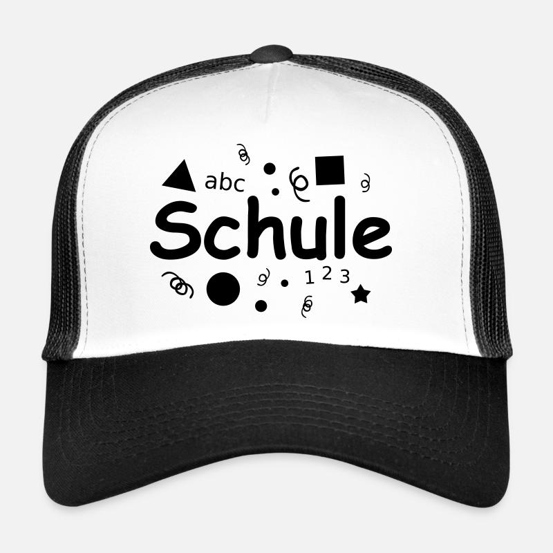 Schule Text Schriftzug Grundschule Schulkind - Trucker Cap - Weiß/Schwarz