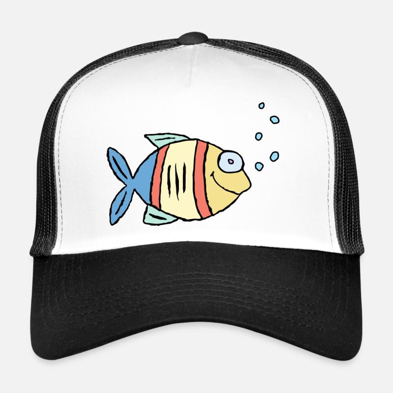 Fisch Buntbarsch Wasser Meer Graffiti Zeichnung Trucker Cap