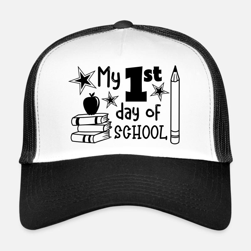 MEIN ERSTER SCHULTAG SCHULE EINSCHULUNG ABC SPRUCH - Trucker Cap - Weiß/Schwarz