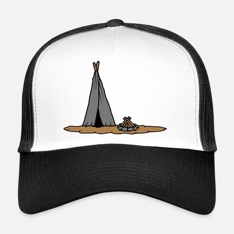 Lagerfeuer primitives Zelt Design Trucker Cap
