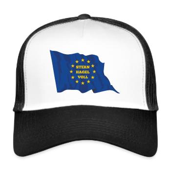 Stern hagel voll Europa Flagge - Trucker Cap - Weiß/Schwarz - Vorne