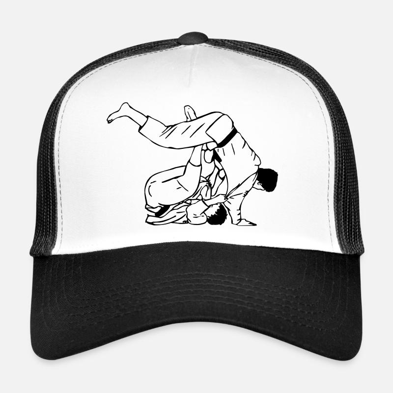 Lancer de judo masculin - Casquette trucker  - blanc/noir