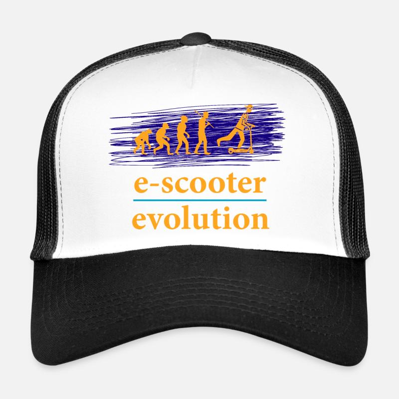 E-Scooter E-Roller Scooter - Trucker Cap - Weiß/Schwarz