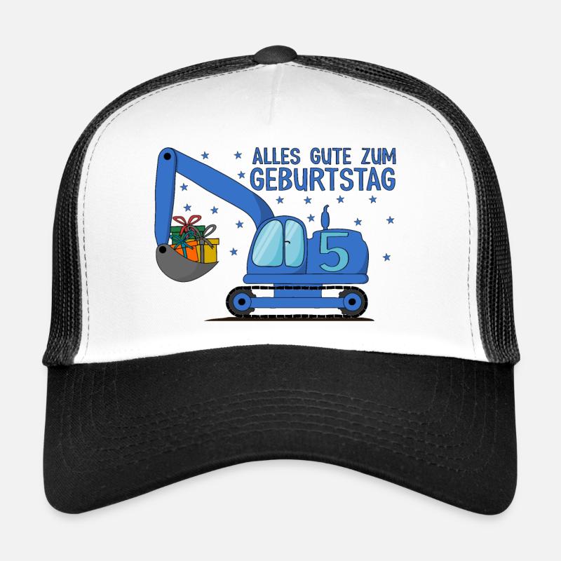 Bagger Kinder 5. Geburtstag Alles Gute Blau Trucker Cap
