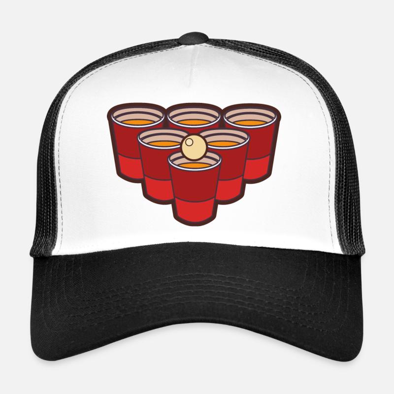 Bier Pong Spiel mit Ball Trucker Cap
