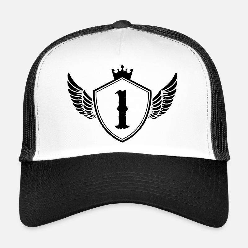 wappen 1 - Trucker Cap - Weiß/Schwarz