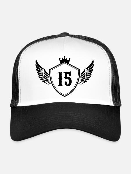 Armoiries 15 - Casquette trucker  - blanc/noir - Devant