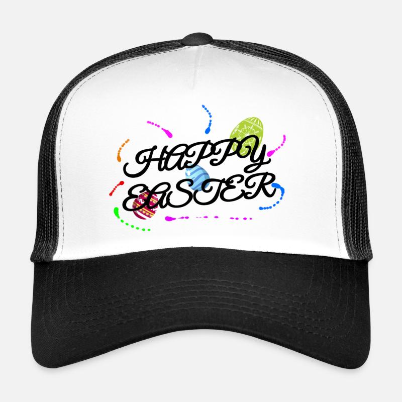 Joyeuses Pâques - Casquette trucker  - blanc/noir