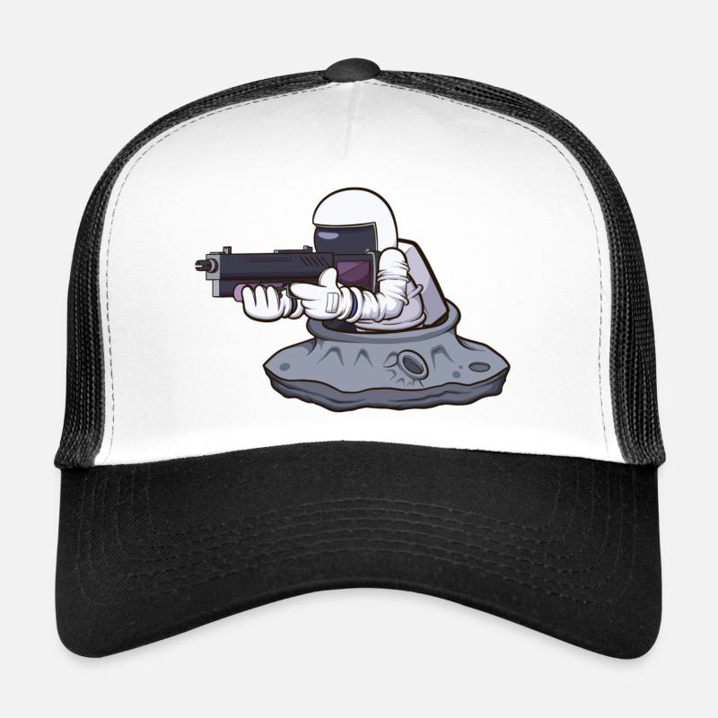 Astronaut With Weapon Trucker Cap