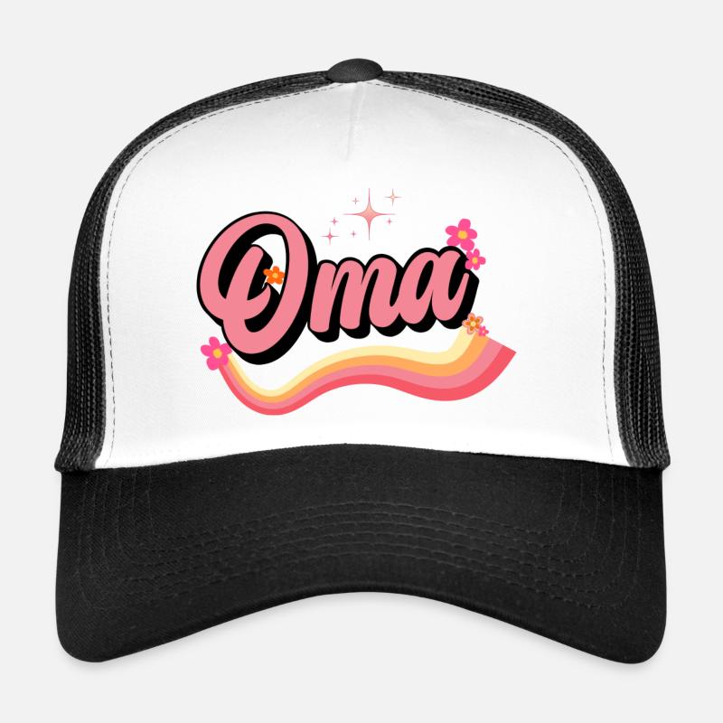 Oma Retro - Trucker Cap - Weiß/Schwarz