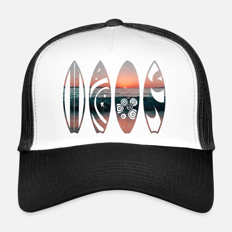 planches de surf coucher du soleil Casquette trucker 