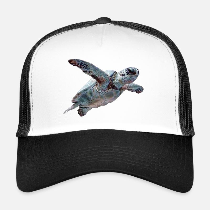 Geometrische Schildkröte Muster - Trucker Cap - Weiß/Schwarz