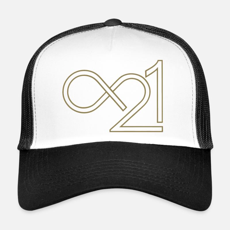 Bitcoin 21 Millionen Unendlich Minimalistisch - Trucker Cap - Weiß/Schwarz