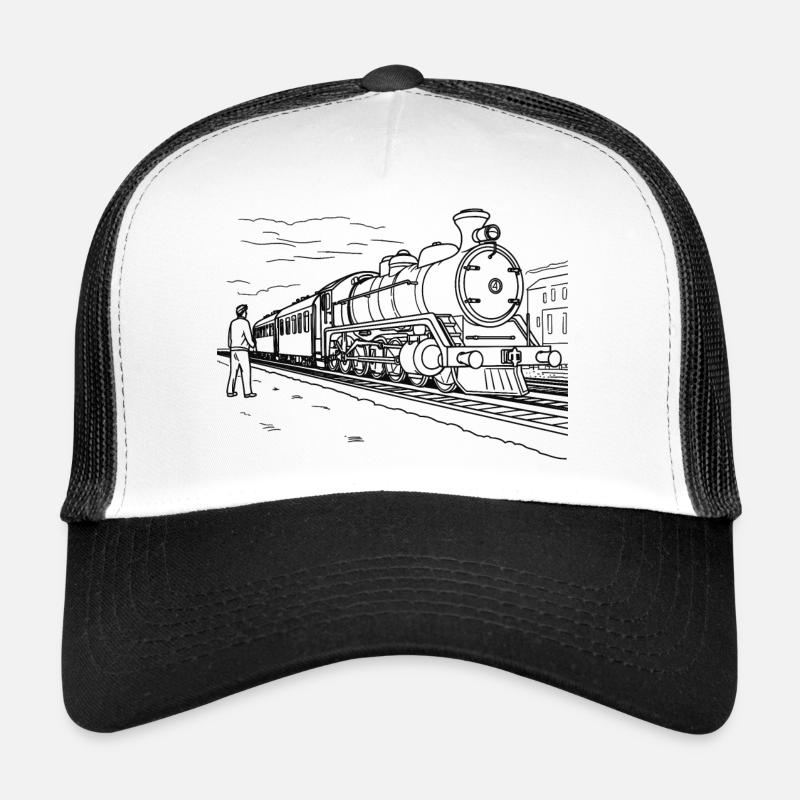 Train Lover Sketch Trucker Cap