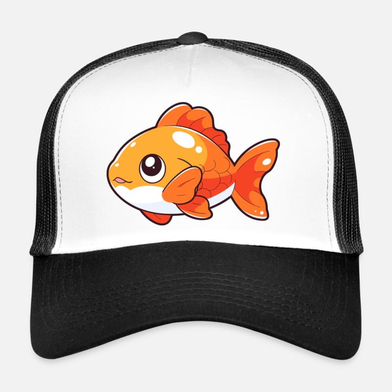 Poisson - Casquette trucker  - blanc/noir