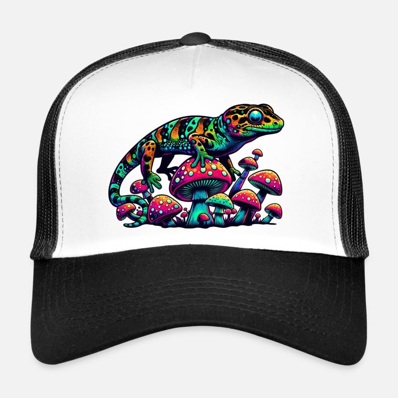 Gecko psychédélique aux champignons Casquette trucker 