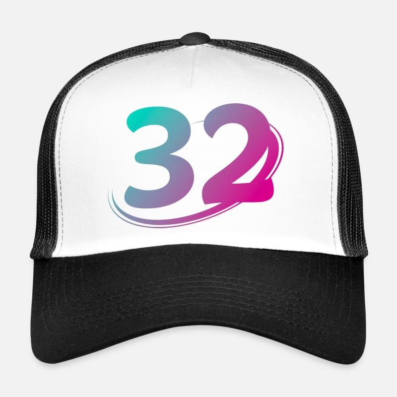 Numéro 32 multicolore Casquette trucker 