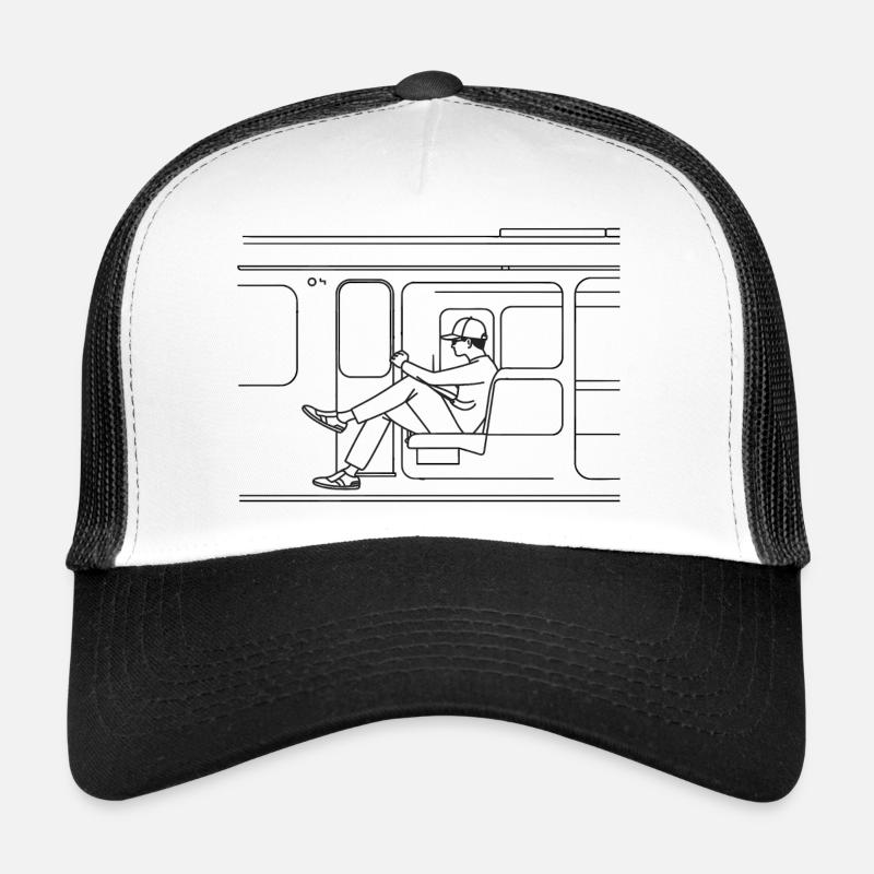 Train Lovers Line Art Trucker Cap