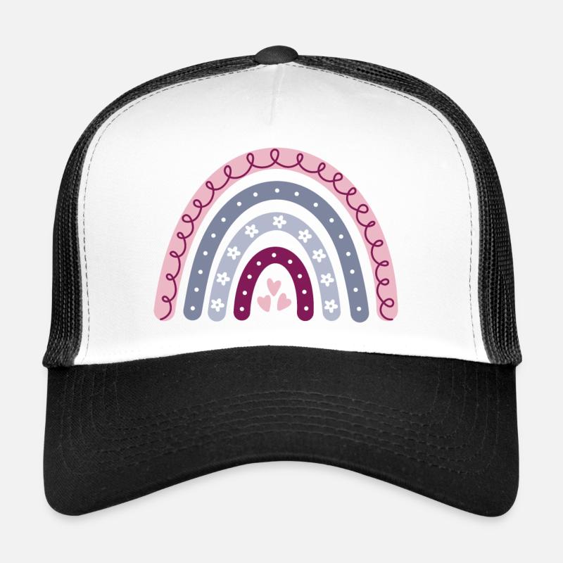 Boho Regenbogen - Trucker Cap - Weiß/Schwarz
