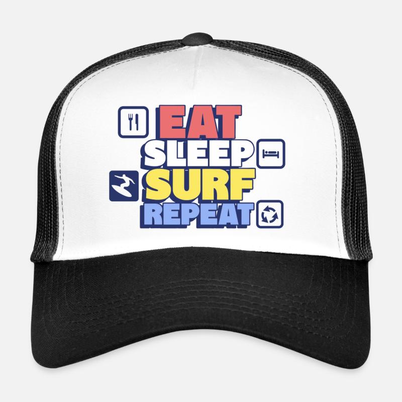 Manger, dormir, s’entraîner, surfer – surfer-surf Casquette trucker 