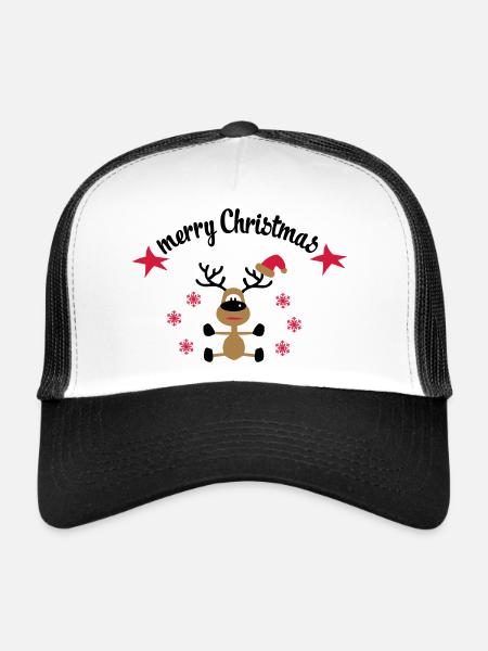 Chemises pour Noël - Casquette trucker  - blanc/noir - Devant