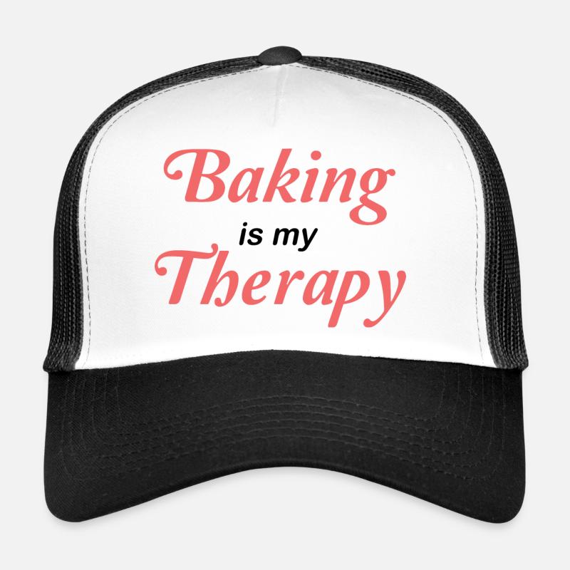 Baking is my therapy - Trucker Cap - white/black