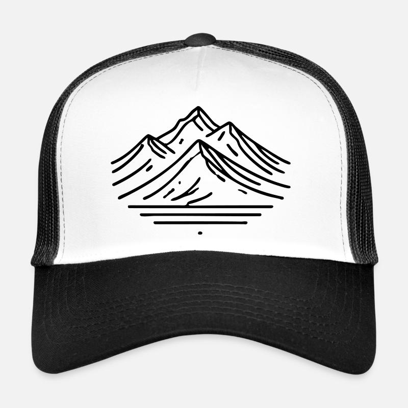 Mountains Winter Skiing Snowboarding Trucker Cap