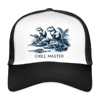 Chill Master - Capibara among crocodiles - Trucker Cap - white/black - Front