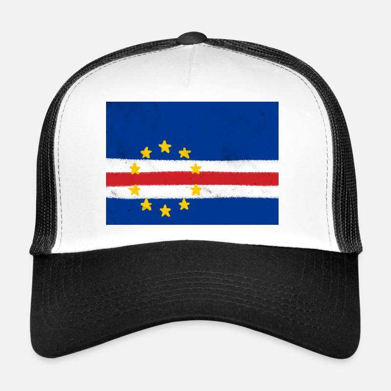 Drapeau du Cap-Vert - Casquette trucker  - blanc/noir