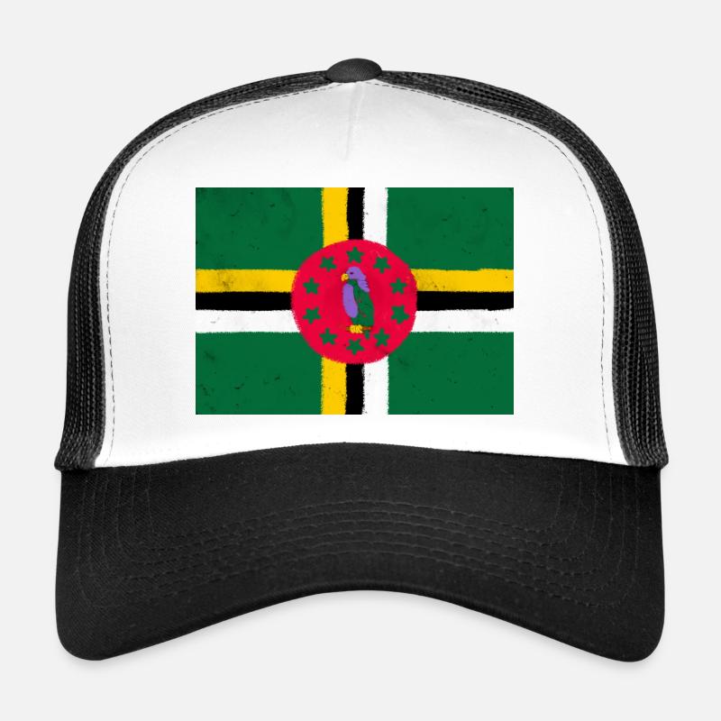 Drapeau de la Dominique – Île Verte Casquette trucker 