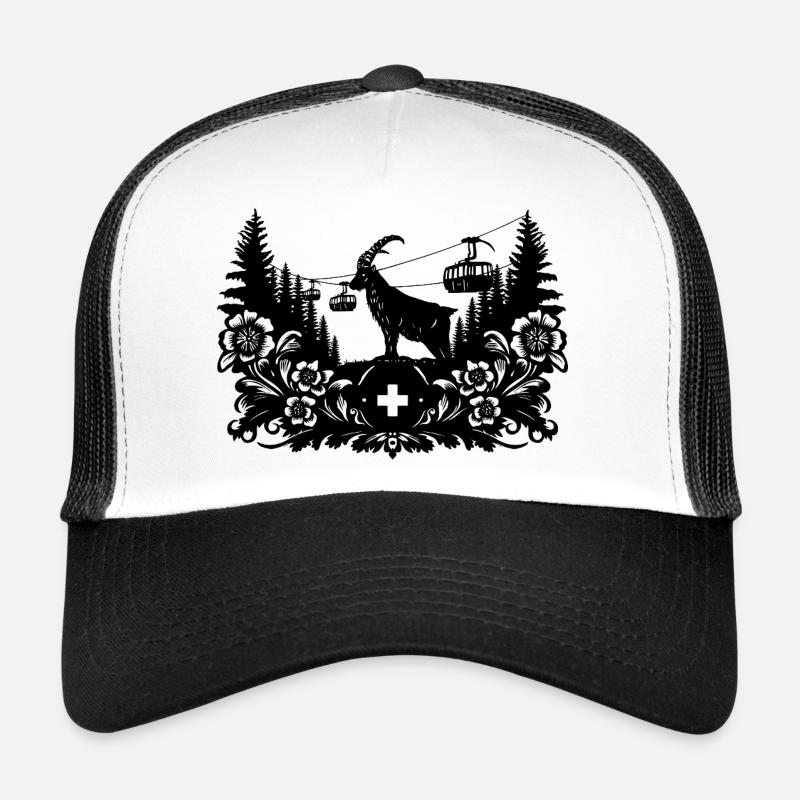 Steinbock_1_black - Trucker Cap - white/black