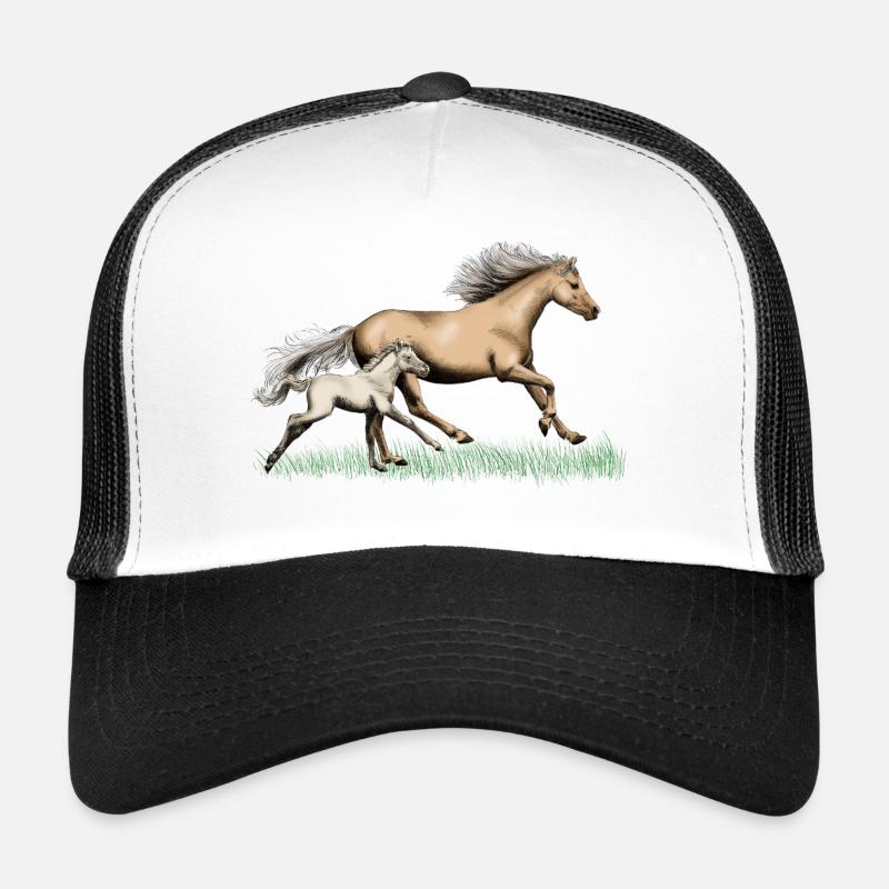 Jument avec poulain Casquette trucker 