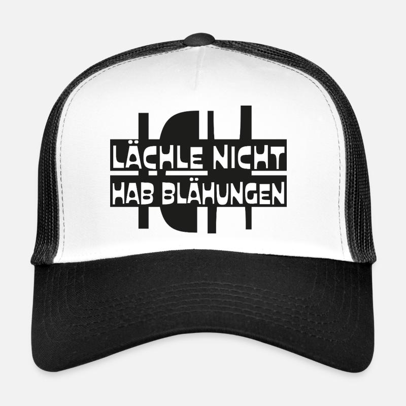 Saying funny I DON'T SMILE HAVE FLATULENCE - Trucker Cap - white/black