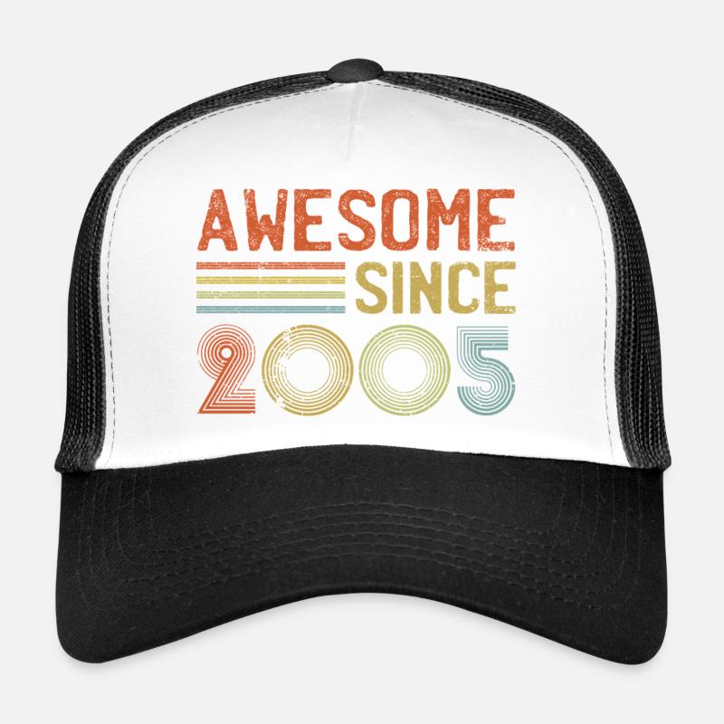 Retro 2005 Celebration Tee Design - Trucker Cap - white/black