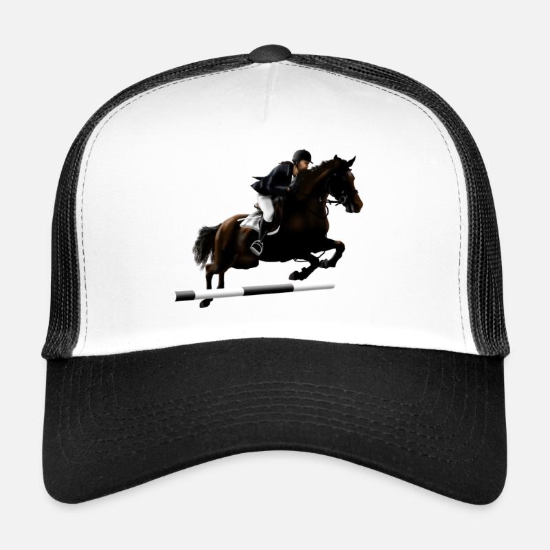 Springendes Pferd mit Reiter Trucker Cap