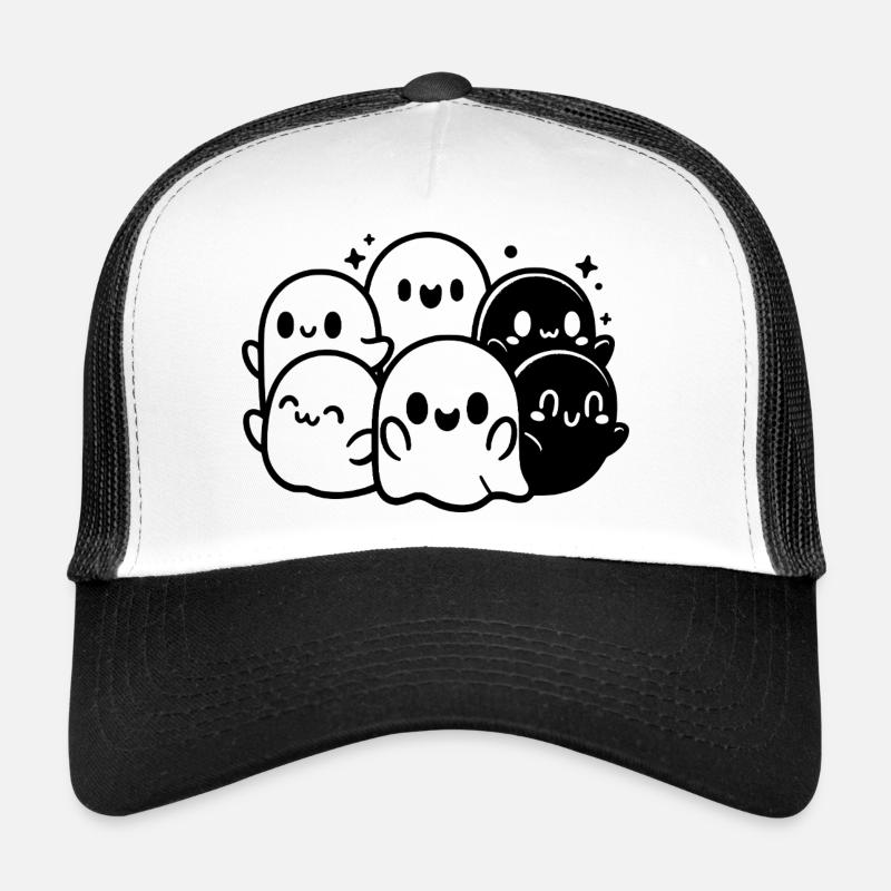 Ghost Gang - Trucker Cap - Weiß/Schwarz