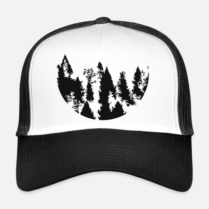 Silhouette de cercle de forêt Casquette trucker 