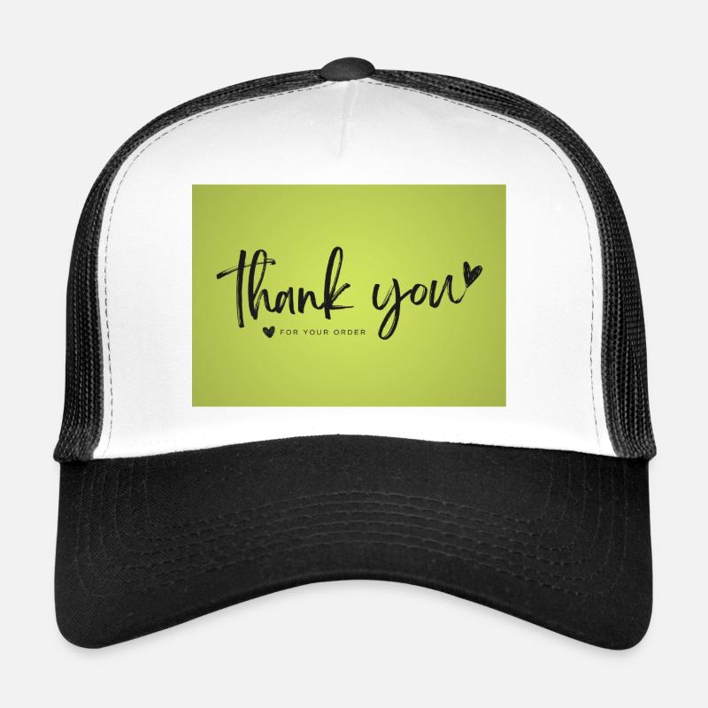 Thank You Script on Lime Green Trucker Cap