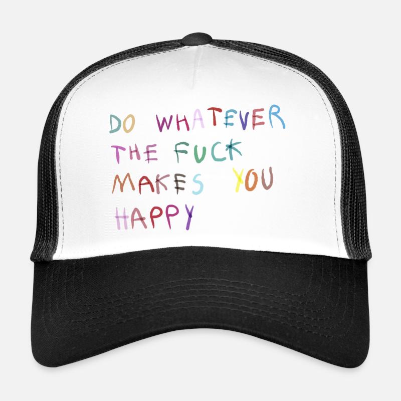 Mach was dich glücklich macht - Trucker Cap - Weiß/Schwarz