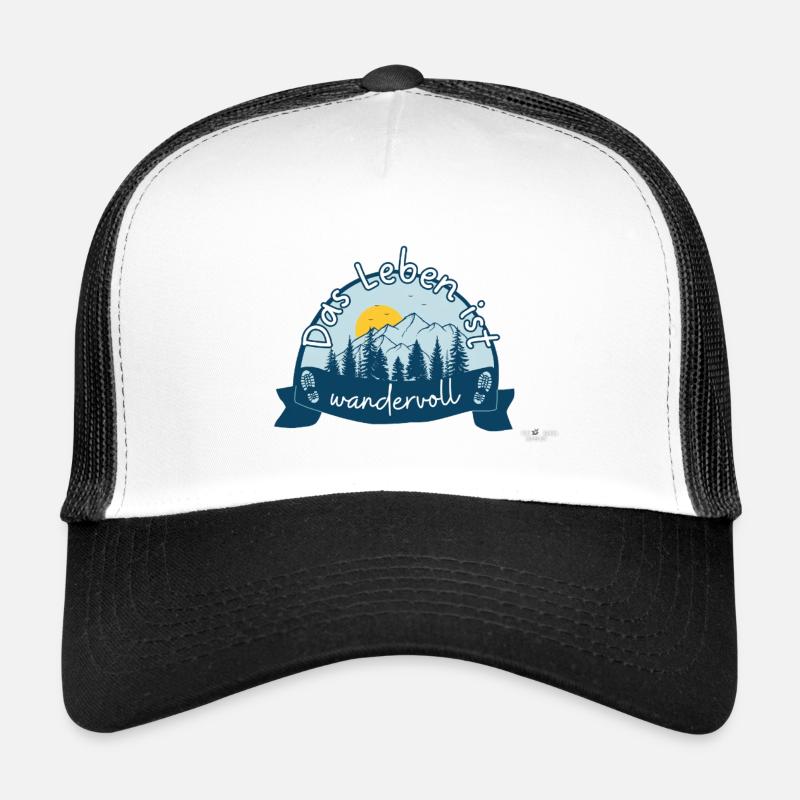 Das Leben ist wandervoll Wanderer & Bergsteiger - Trucker Cap - Weiß/Schwarz