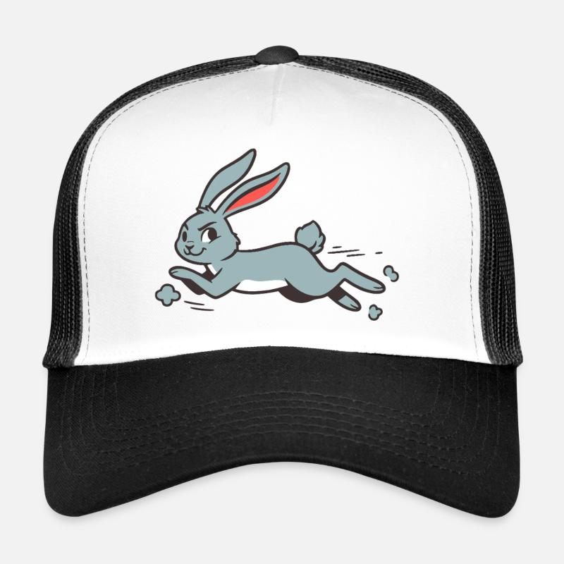 Running Bunny Rabbit Long-Eared Comic Funny Trucker Cap