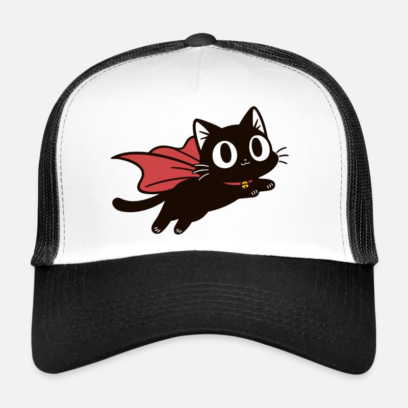 Fliegende Superkatze | Schwarze Katze mit Umhang Trucker Cap