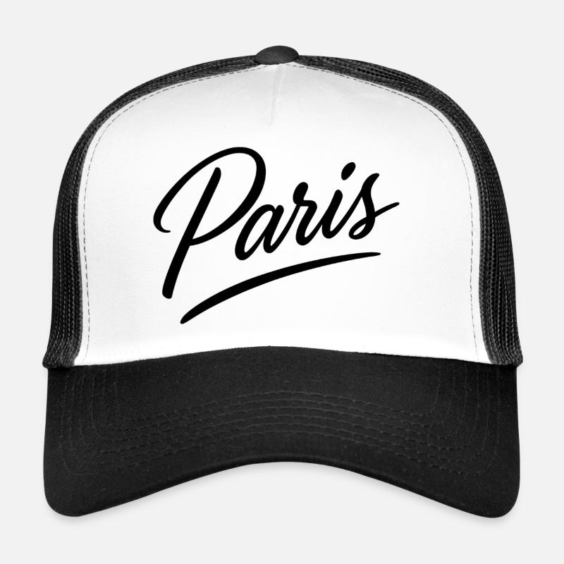 Paris Script Lettering - Trucker Cap - white/black