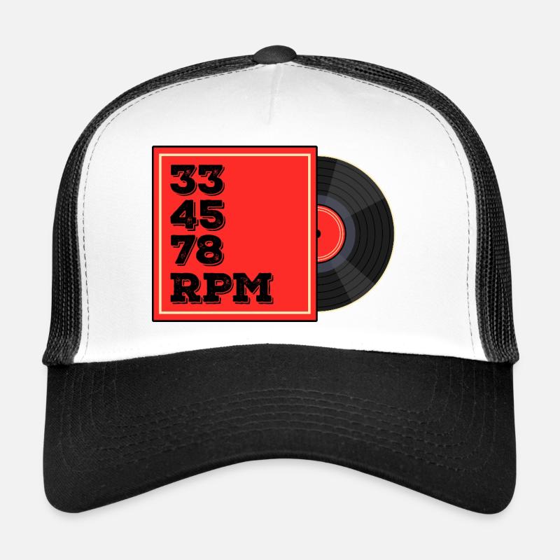 33 45 78 RPM Vinyl Record Design Trucker Cap