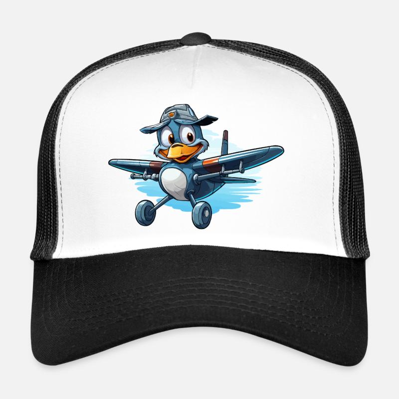 Penguin Pilot in Airplane Trucker Cap