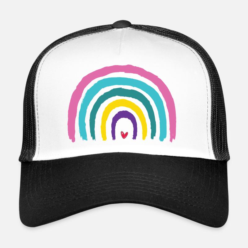 Regenbogen mit Herz Farben der 90er  Trucker Cap