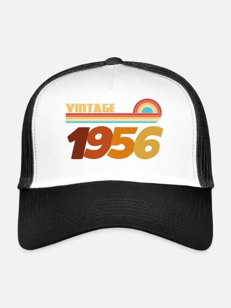 70 Years 1956 Rock Style T-Shirt - Trucker Cap - white/black - Front